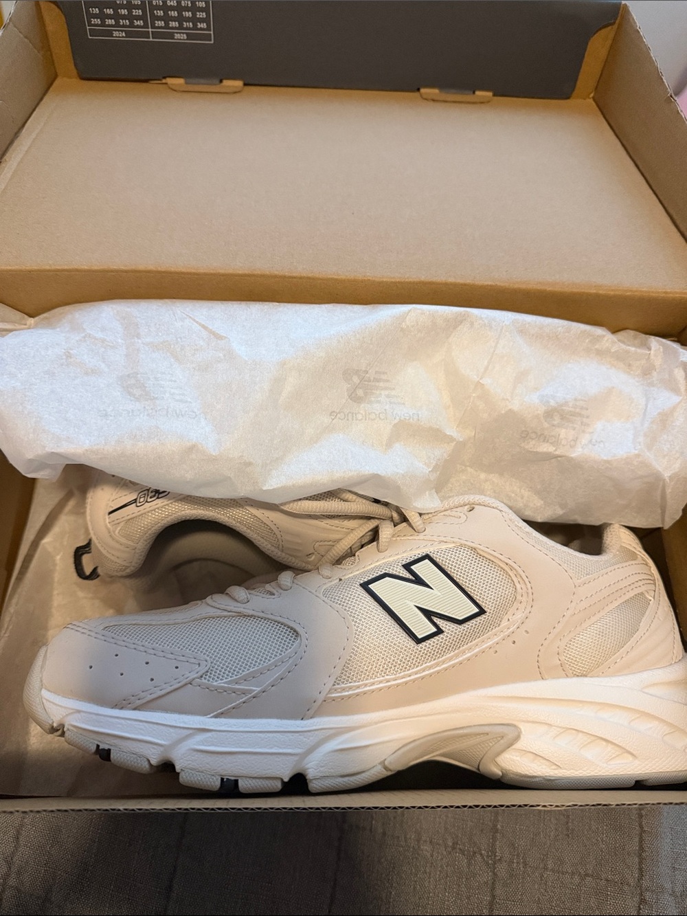New Balance 530 Cream/Black Walking Sneakers